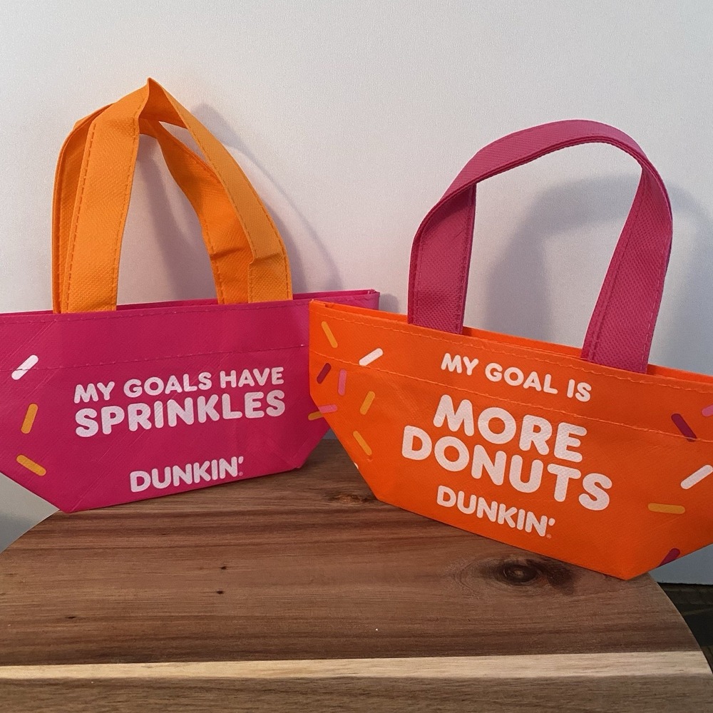 Dunkin' Donuts Mini Tote Bag 2026 Limited Edition Lot Of 2 NEW